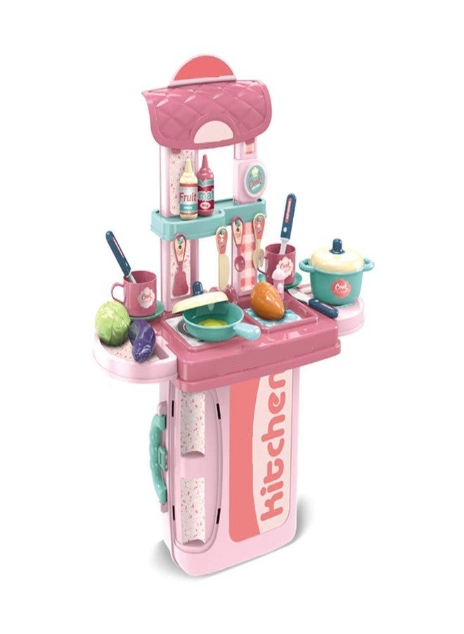Cable World Plastic 3 in 1 Portable Pretend Food Party Role Cooking Kitchen Play Set Toy for Baby, Toodlers, Boys and Girls - Image 2